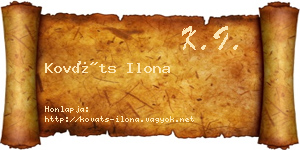 Kováts Ilona névjegykártya